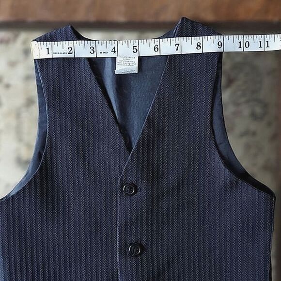 Vtg kid's black pinstripe formal vest - Picture 7 of 9